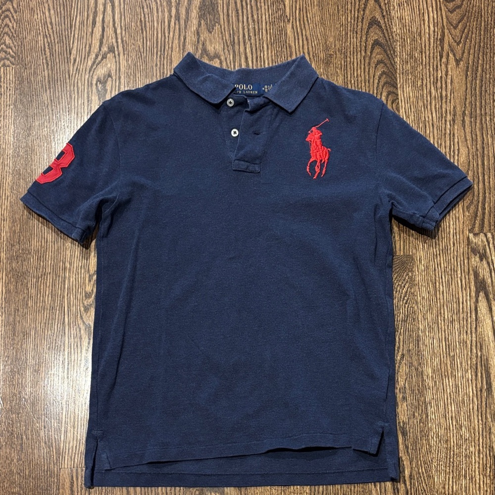 Ralph Lauren Navy Polo Shirt with Red Logo